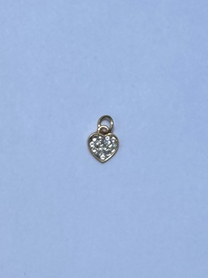 Rhinestone Heart Charm