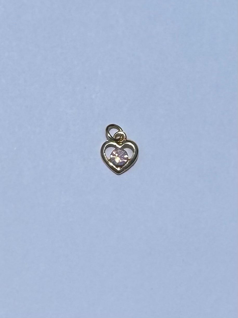 Rhinestone Heart Charm