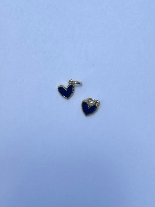 Small Navy Heart Charm