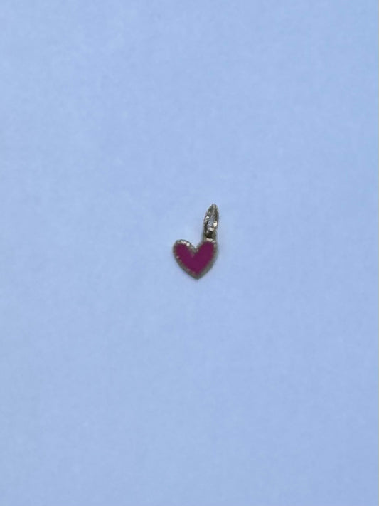 Small Fuchsia Heart Charm