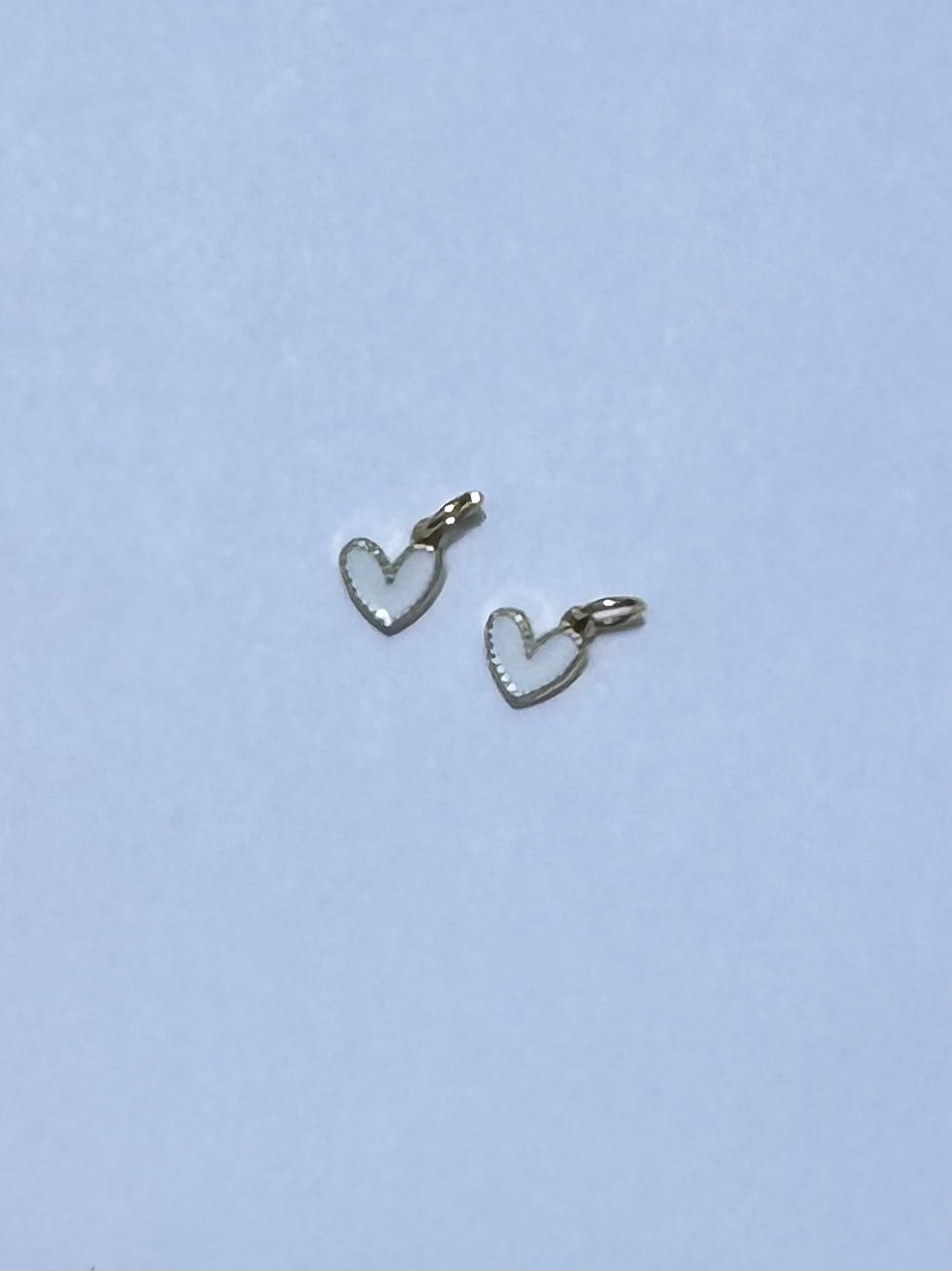 Small White Heart Charm