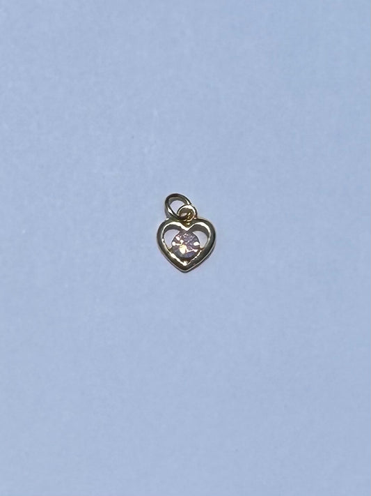 Rhinestone Heart Charm